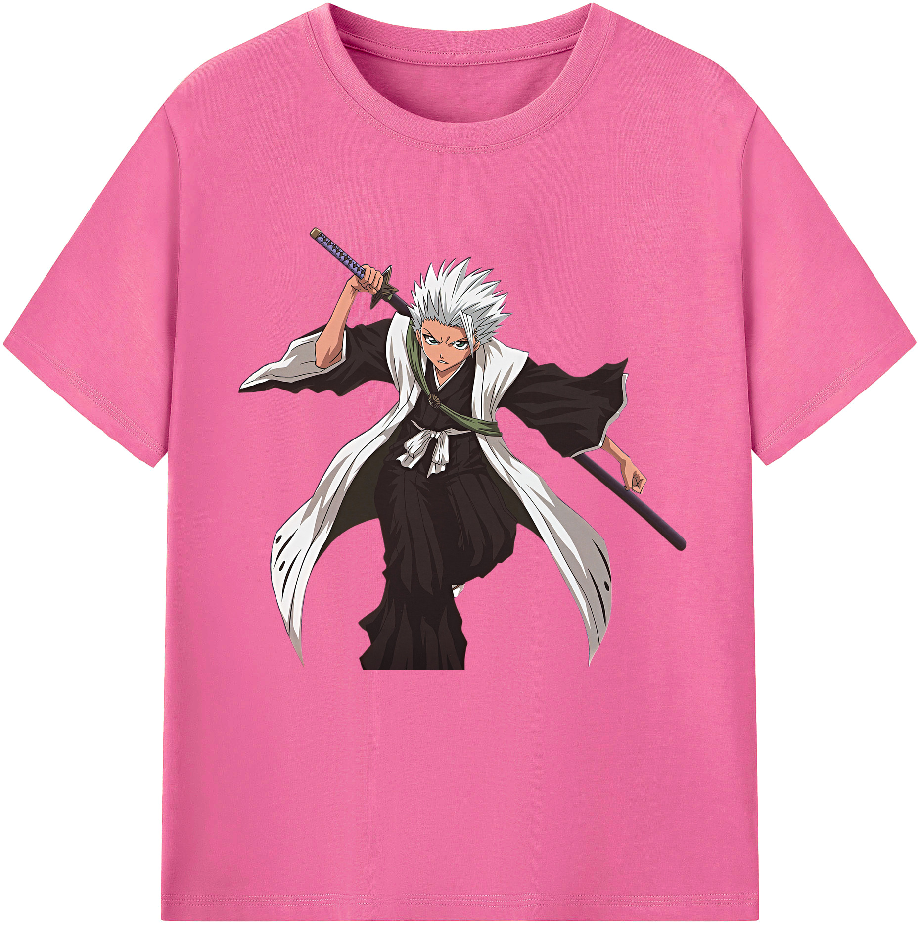 （画像用） ブリーチ 日番谷冬獅郎（ひつがや とうしろう） BLEACH Hitsugaya Toushirou レディースカジュアルプリントTシャツ（綿100％）